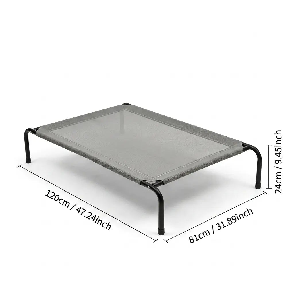 Petitrinu Classic Elevated Dog Bed - Durable Metal Frame, Cooling Textilene Mesh, Perfect Joint Relief for Medium/Large Dogs, Available in 2 Sizes