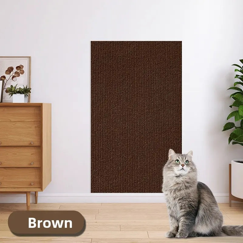 Cat Scratch Protector for Furniture - 11.85" x 39.3" Clear Sticky Scratch Deterrent Pad for Leather Couches, Sofa Arms, and Corners, Easy Installation, Iridescent Stained Glass Window Film