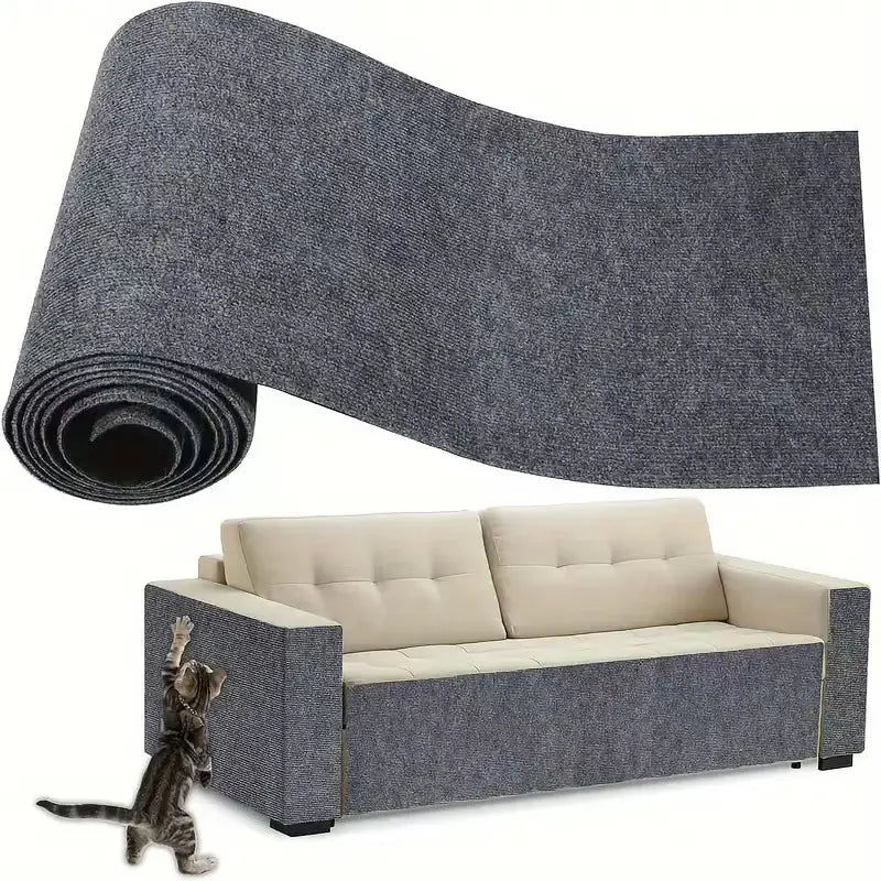 Cat Scratch Protector for Furniture - 11.85" x 39.3" Clear Sticky Scratch Deterrent Pad for Leather Couches, Sofa Arms, and Corners, Easy Installation, Iridescent Stained Glass Window Film