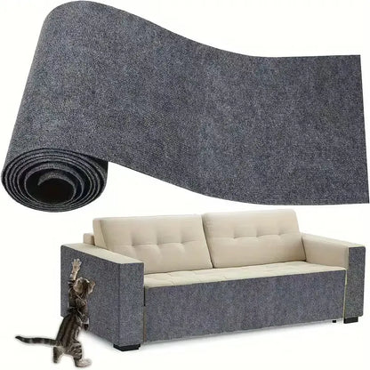 Cat Scratch Protector for Furniture - 11.85" x 39.3" Clear Sticky Scratch Deterrent Pad for Leather Couches, Sofa Arms, and Corners, Easy Installation, Iridescent Stained Glass Window Film