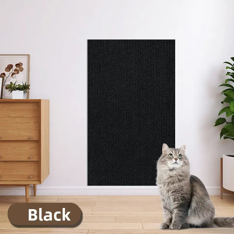 Cat Scratch Protector for Furniture - 11.85" x 39.3" Clear Sticky Scratch Deterrent Pad for Leather Couches, Sofa Arms, and Corners, Easy Installation, Iridescent Stained Glass Window Film