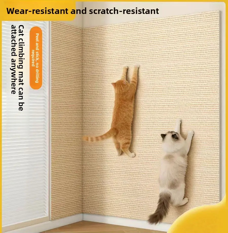 Cat Scratch Protector for Furniture - 11.85" x 39.3" Clear Sticky Scratch Deterrent Pad for Leather Couches, Sofa Arms, and Corners, Easy Installation, Iridescent Stained Glass Window Film