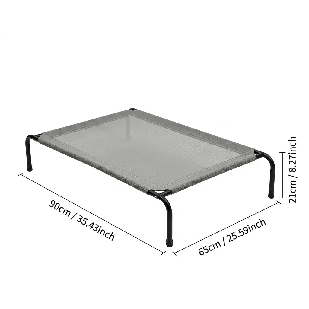 Petitrinu Classic Elevated Dog Bed - Durable Metal Frame, Cooling Textilene Mesh, Perfect Joint Relief for Medium/Large Dogs, Available in 2 Sizes
