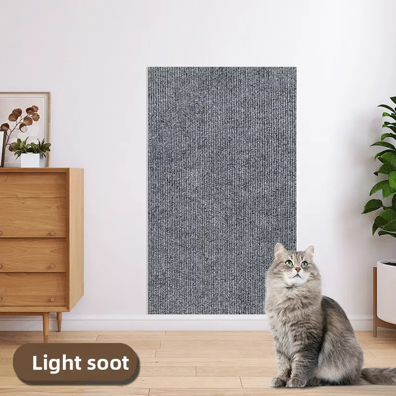 Cat Scratch Protector for Furniture - 11.85" x 39.3" Clear Sticky Scratch Deterrent Pad for Leather Couches, Sofa Arms, and Corners, Easy Installation, Iridescent Stained Glass Window Film