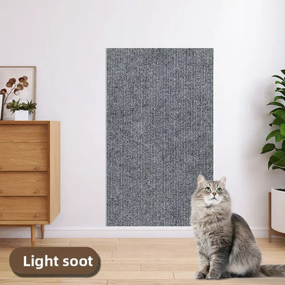 Cat Scratch Protector for Furniture - 11.85" x 39.3" Clear Sticky Scratch Deterrent Pad for Leather Couches, Sofa Arms, and Corners, Easy Installation, Iridescent Stained Glass Window Film